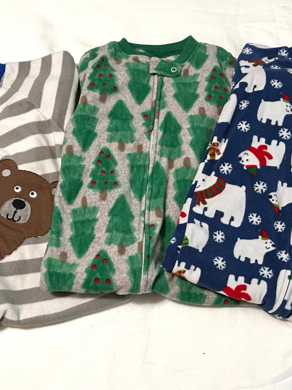 2 years 2T 2A Fleece Zip-up Footie Sleepers - 3 pieces! Excellent Condition!